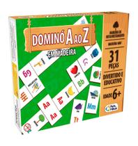 Jogo De Dominó A ao Z Em Madeira - 31 Peças Presente Crianças