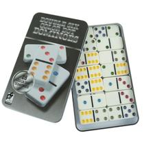 Jogo de Dominó Colorido Com Estojo de Metal 28 peças Jogo de Dominó Colorido Com Estojo de Metal 28 peças
