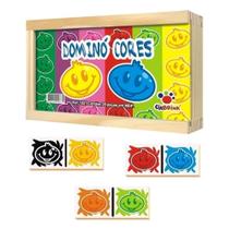 Jogo de Dominó Cores Caixa em Madeira