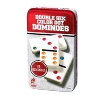 Jogo de dominó de plástico na lata de metal com 28 pçs