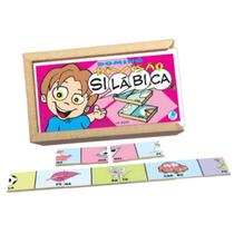 Jogo de dominó divisão silábica em madeira - simque - 406 Jogo de dominó divisão silábica em madeira - simque - 406