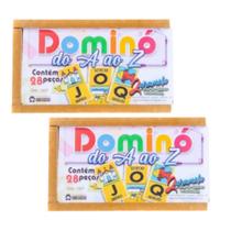 Jogo de Dominó do A ao Z em MDF - 2 Unidades