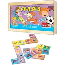 Jogo de Dominó Frases Caixa em Madeira