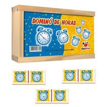 Jogo de Dominó Horas Caixa em Madeira Jogo de Dominó Horas Caixa em Madeira