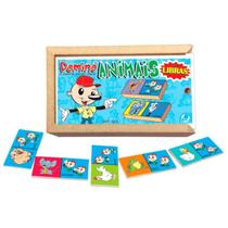 Jogo de dominó libras animais em madeira - simque - 584