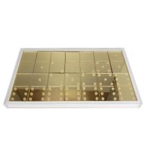 Jogo De Dominó Luxo Acrílico Espelhado Caroá - Bege/Dourado Jogo De Dominó Luxo Acrílico Espelhado Caroá - Bege/Dourado