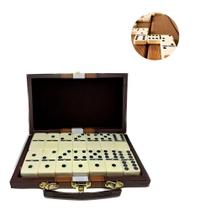 Jogo De Dominó Maleta 10mm 24 Peças Diversão Jogatina