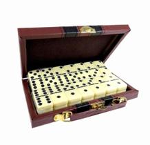 Jogo de Dominó na Maleta Estojo com 28 Peças tipo Osso Western Jogo de Dominó na Maleta Estojo com 28 Peças tipo Osso Western