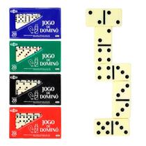 Jogo de Domino No Estojo Osso Branco 28 Peças - Pequeno