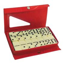 Jogo de Dominó Profissional 28 Peças com Estojo 19cm Jogo de Dominó Profissional 28 Peças com Estojo 19cm