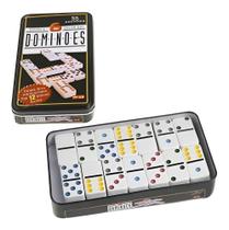 Jogo De Domino Profissional Double 6 Lata 28 Peças Coloridos Jogo De Domino Profissional Double 6 Lata 28 Peças Coloridos