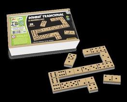 Jogo de Dominó Tradicional em Madeira Estojo com 28 Peças - BRINQUEDOS JUNGES Jogo de Dominó Tradicional em Madeira Estojo com 28 Peças - BRINQUEDOS JUNGES