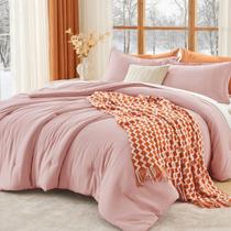 Jogo de Edredom MUXHOMO Queen 229x229 cm Rose Gold 3 Peças