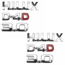 Jogo de Emblema da Porta Hilux D4D 3.0 - 6 Peças de Plástico ABS Cromado