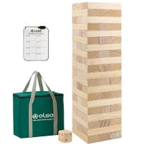 Jogo de empilhamento de blocos de madeira Giant Tumble Tower Olsa 60 PCS
