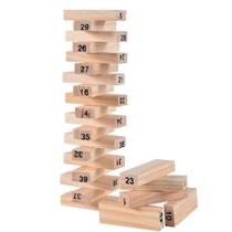 Jogo de empilhamento de blocos de madeira Timber Tower com tapete numérico