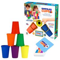 Jogo de Empilhar Copos Infantil Educativo Coordenação Motora