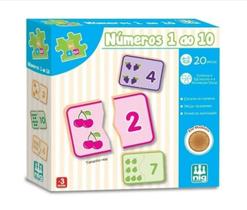 Jogo De Encaixar Números 0 a 10 20 Peças Nig Brinquedos
