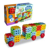 Jogo De Encaixe Blocos Caminhão Baú Montar 49 Peças Didático