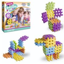 JOGO DE ENCAIXE BLOCOS COM 60 PECAS Didatico Pegagogico Brincadeira e diversão - Cometa