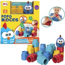 Jogo De Encaixe Fofo Blocos 15 Peças Galinha Pintadinha Elka
