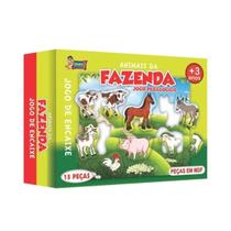 Jogo de Encaixe Pedagógico Animais da Fazenda