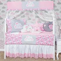 Jogo De Enxoval Para Berço Feminino 12 Peças Nuvem Rosa Jogo De Enxoval Para Berço Feminino 12 Peças Nuvem Rosa