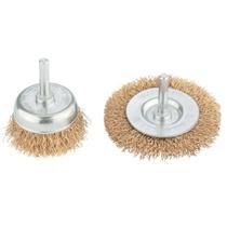 Jogo de escova de ac 2 peca 1 plana 100 mm 1 copo 75 mm