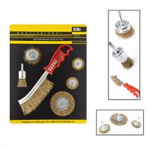 Jogo de Escova De Aço Com 6 Peças Para Retífica Furadeira Jogo de Escova De Aço Com 6 Peças Para Retífica Furadeira