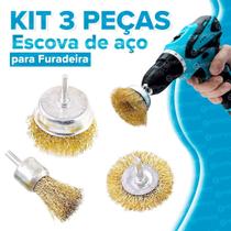 Jogo de Escovas de Aço 3 Un Vonder Profissional Para Furadeira Parafusadeira Esmerilhadeira Original Jogo de Escovas de Aço 3 Un Vonder Profissional Para Furadeira Parafusadeira Esmerilhadeira Original