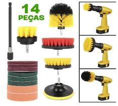 Jogo de escovas de limpeza rotativa titanium c/14 pecas