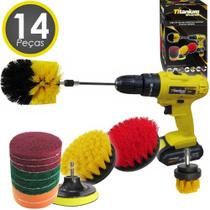 Jogo de escovas rotativas com 14 pçs 6066 titanium Jogo de escovas rotativas com 14 pçs 6066 titanium