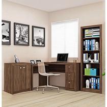 Jogo De Escritório 3 Peças Nogal - Móveis Leartam
