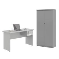 Jogo de Escritório com Mesa 120 Moema Cinza