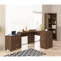 Jogo De Escritorio Home Office 3 Peças Nogal Tecno Mobili Jogo De Escritorio Home Office 3 Peças Nogal Tecno Mobili