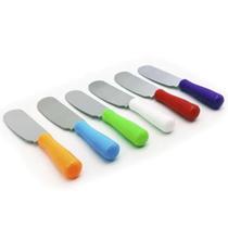 Jogo De Espátulas Cabos Coloridos Aço Inox para patês manteiga geleias cremes