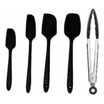 Jogo de Espatulas e Pegador em Silicone para Confeitaria Preto Unyhome SU201312 Jogo de Espatulas e Pegador em Silicone para Confeitaria Preto Unyhome SU201312