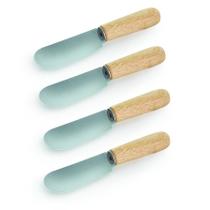 Jogo de Espátulas em Inox e Cabo de Madeira com 4 Peças - Mimo Style - AC19262