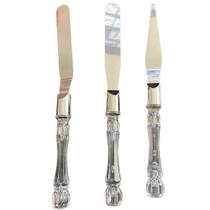 Jogo de Espátulas para Bolo e Confeitaria 3 Peças Inox Amigold