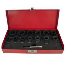 Jogo de extratores de parafusos e porca danificadas 10 a 27 mm 14 peças Jogo de extratores de parafusos e porca danificadas 10 a 27 mm 14 peças