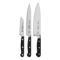 Jogo de Faca 3PCS Century Preto Aco Inox Tramontina