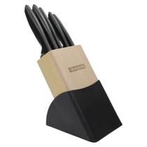 Jogo de faca com suporte cepo 6 peças plenus - tramontina
