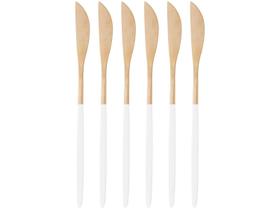 Jogo De Faca De Mesa Inox 6 Peças Opera Champanhe/Branco - Lyor