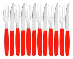 Jogo De Faca E Garfo De Mesa Cozinha Churrasco Inox 12pç Jogo De Faca E Garfo De Mesa Cozinha Churrasco Inox 12pç