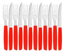 Jogo De Faca E Garfo De Mesa Cozinha Churrasco Inox 12pç