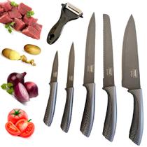 Jogo De Faca Faqueiro Gourmet 6 Pçs Aço Inox Master Chef