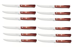 Jogo De Faca Inox Churrasco C/ Serra E Cabo Polywood 12 Peças Jogo De Faca Inox Churrasco C/ Serra E Cabo Polywood 12 Peças