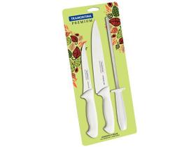 Jogo de Facas 3 Peças, Tramontina, Premium Branco