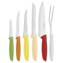Jogo de Facas 6 Pcs Plenus Color Laminas de Aco Inox e Cabos de Polipropileno Tramontina