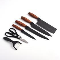 Jogo De Facas 6 Peças Conjunto All Black Aço Inox Premium